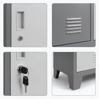 Armoire casier industrielle robuste en acier à 12 compartiments avec serrure à clé pour vestiaire et rangement, avec pieds