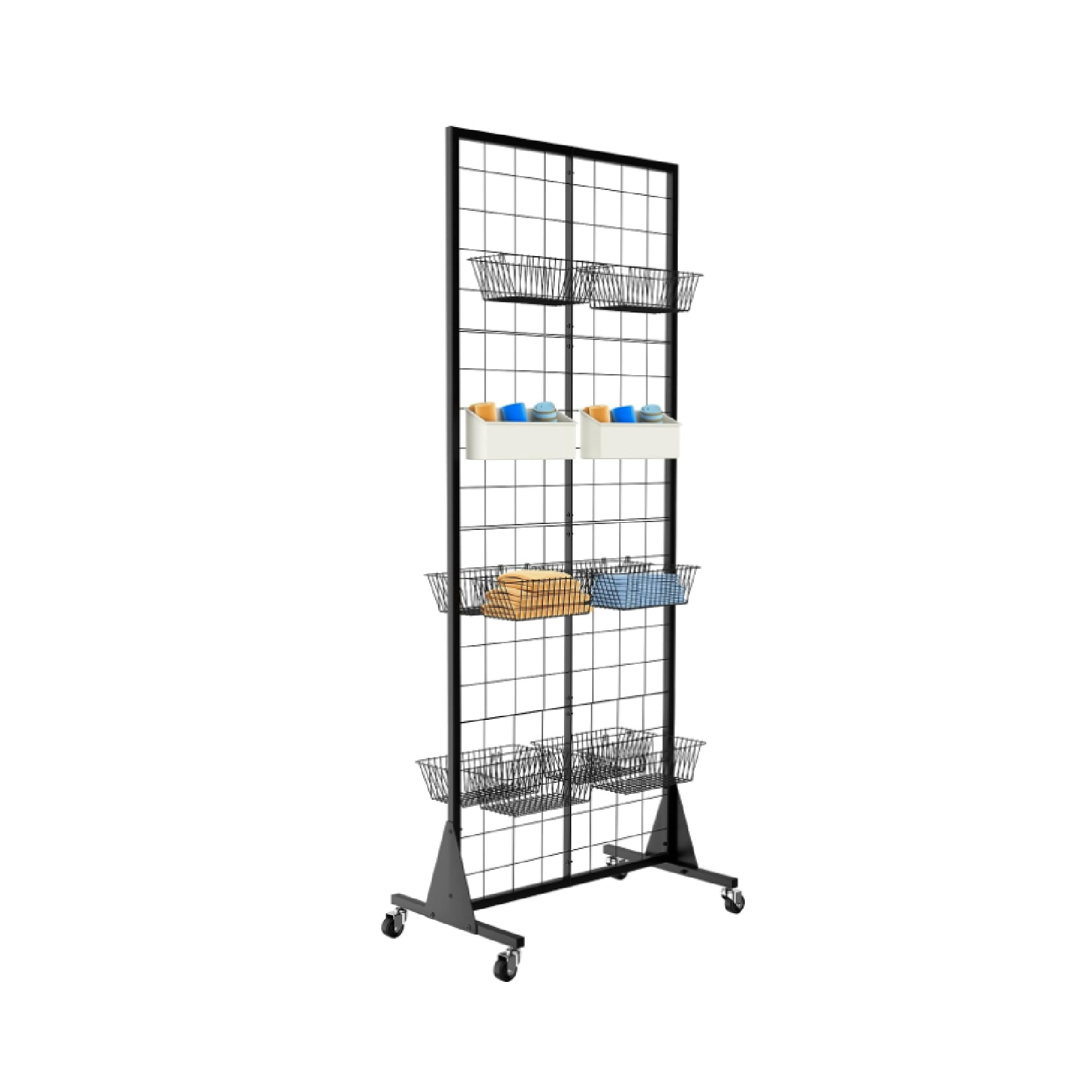 Gridwall Panel Display Stand Heavy Movable Floor Standing Grid Wall Panels Retail Display Rack Craft Show Wire Grid Wall