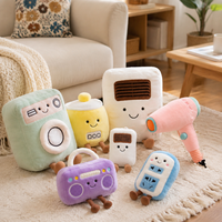 Peluche créative rétro en forme de téléviseur et radio, jouet en peluche électronique vintage, poupée en peluche mignonne décorative, cadeau en peluche, support OEM personnalisé