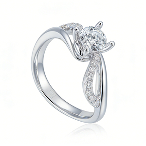 <b>CUSTOM</b> SILVER 10K/14K/18 SOLID GOLD CLASSIC LAB GROWN CVD IGI VVS-VS QUALITY BRILLIANT CUT ENGAGEMENT PARTY FASHION CLUSTER <b>RING</b> - Product Image 2