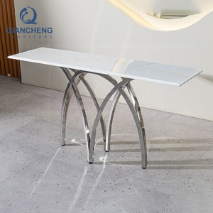 QIANCHENG Intérieur Salle D'entrée Meubles En Métal En <span class=keywords><strong>Acier</strong></span> Inoxydable Tables D'entrée Miroir En <span class=keywords><strong>Verre</strong></span> <span class=keywords><strong>Console</strong></span> Table pour Salon - Product Image 2