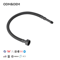 Tuyau de douche flexible en PET noir tressé moderne de haute qualité PPW, durable, 40 cm, diamètre intérieur 1/2 pouce