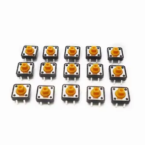 4-pin yellow 12*12*7.3mm Tactile Tact Mini Push Button Switch SMT Vertical Micro Switch Yellow Square switch