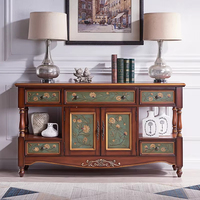 Armoire console buffet européen en bois massif style américain rétro peint décoration buffet entrée armoire de rangement