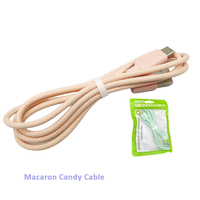 Venta caliente de alta calidad Macaroon colorido trenzado USB tipo C Micro carga rápida USB para IOS Android Cable de datos de carga
