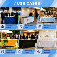 Housse de table personnalisée avec logo, drapé ample en polyester 300D, 1,2 m, 1,8 m, 2,4 m, pour salons professionnels, expositions, événements et publicité