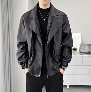 <span class=keywords><strong>Veste</strong></span> en cuir pour <span class=keywords><strong>homme</strong></span>, col en velours épais, automne et <span class=keywords><strong>hiver</strong></span>, <span class=keywords><strong>veste</strong></span> en cuir pour jeunes - Product Image 4