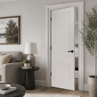 Porte intérieure Shaker blanche à 1 panneau, en bois massif apprêté, 30x80 pouces, avec revêtement MDF à 90 degrés, pré-montée et prête à l'emploi