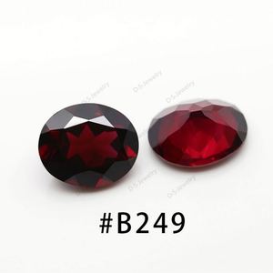 Nanosital # B249พลอยโกเมนวงรีสีแดง10x12มม. ขายตรงโรงงานสำหรับการตั้งค่าเครื่องประดับ - Product Image 2