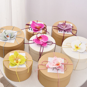 New Year's Day <strong>Birthday</strong> Instagram Style Round Kraft Paper <strong>Gift</strong> Box for Souvenir Packaging - Product Image 1