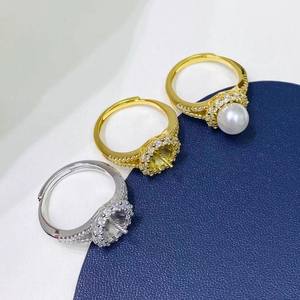 10574DIY Pearl Accessories S925 <b>Silver</b> <b>Ring</b> Empty Set <b>Snake</b> Edition 6-9mm Round <b>Silver</b> Jewelry Set - Product Image 2