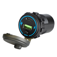 Chargeur de véhicule universel 12/24V avec interrupteur PD+QC3.0, adaptateur de charge rapide pour voiture avec LED et affichage de puissance, vente en gros