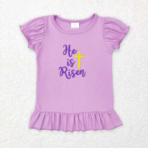Hot Sale Short Sleeve <strong>T</strong> <strong>Shirt</strong> for Girls Embroidered <strong>Easter</strong> Bunny Girls' <strong>T</strong>-<strong>Shirts</strong> - Product Image 3