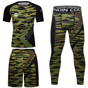 Camuflaje poliéster Spandex Rash Guard Activewear hombres MMA Kimono Jiu-Jitsu brasileño Grappling <span class=keywords><strong>tatuaje</strong></span> ropa deportiva ajustada - Product Image 3