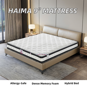 Colchón Híbrido de Espuma Viscoelástica de Alta Densidad <span class=keywords><strong>Queendom</strong></span> de 9 Pulgadas, Diseño Moderno con Látex, Gel y Resortes Ensacados, para Uso en Hoteles y Hospitales - Product Image 3