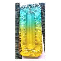 Brique de verre suspendue cloison Art Design murs d'écran éblouissant coloré irisé verre brique pendentif pièce suspendue prix pas cher