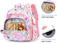 Sac à dos personnalisable pour fillettes 2-4 ans, motif floral mignon, fermeture éclair, bretelles, pour la maternelle et la crèche, en microfibre