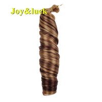 Crochet tressage en gros extensions de cheveux synthétiques 150g style poney lâche ondulé spirale bouclé tissé cheveux bouclés
