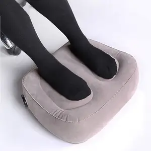 Travelsky Newest Design Eco-Friendly PVC Inflatable Foot Pillow Cushion Travel L Layer Airplane Foot Shaped Rest Pillow