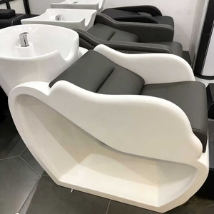 Lit de lavage semi-allongé pour salon de coiffure, avec fonction de rinçage et de massage, en fibre de verre, modèle Internet Hamous - Product Image 3