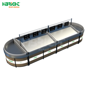 Heavy Duty Single Side Multi-Tier Polished Pre-Assembled Supermarket Vegetable <b>Shelf</b> Metal Display Stand Wheels <b>Freestanding</b> - Product Image 3