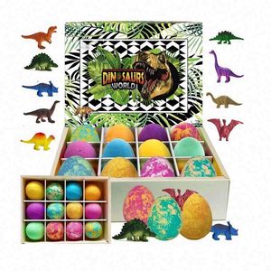 Bombes <span class=keywords><strong>de</strong></span> bain effervescentes pour enfants, naturelles et biologiques, lot <span class=keywords><strong>de</strong></span> <span class=keywords><strong>12</strong></span> œufs colorés avec surprise dinosaure, douces et sans danger pour les enfants - Product Image 1