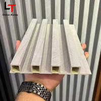 Grille cannelée WPC panneau mural intérieur extérieur revêtement PVC lamelles avec bois plastique composite TV fond décoration extérieur