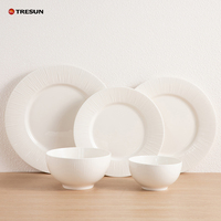 Service de table élégant en porcelaine fine TRESUN, vaisselle blanche pour restaurants HoReCa, assiettes de cuisine, ensemble de vaisselle en porcelaine