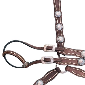Ensemble de brides occidentales de haute qualité à une oreille Headstall collier de poitrine tressé Tack au prix de gros pour les produits de cheval - Product Image 1