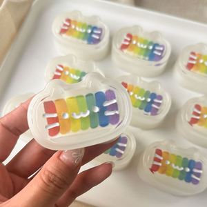 NOUVEAU Jouet anti-stress Kawaii en forme de chat, texture gelée collante, doux et arc-en-ciel, cadeau pour adolescents et adultes, thérapie de poche - Product Image 1