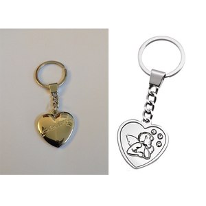 Portachiavi in metallo a forma di cuore con ornamento Angelo senza scatola - Product Image 1