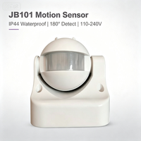 Sensor Gerak PIR Dinding IP44 180 Derajat 12m Lux Dapat Diatur 1200W Saklar Lampu Otomatis untuk Hotel Kantor Tangga Dalam Ruangan