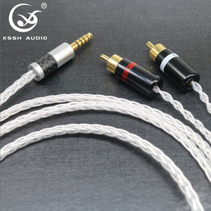 Câble audio auxiliaire 8 cœurs plaqué argent <span class=keywords><strong>HIFI</strong></span>, diamètre 3,8 mm, 4,4 mm vers 2 RCA, extension DIY/OEM personnalisable, câble audio et vidéo - Product Image 4