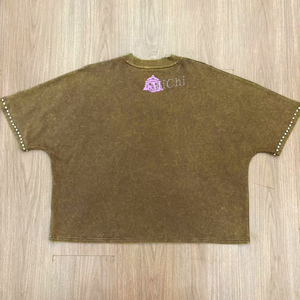 Camiseta personalizable de algodón 100% para hombre, lavada con ácido, desgastada, DTG, garra pesada, taladro, gráfico, estilo callejero, tejido de gran tamaño - Product Image 2