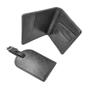 Coffret cadeau de voyage personnalisé Initiales embossées <span class=keywords><strong>Porte</strong></span>-<span class=keywords><strong>passeport</strong></span> et étiquette de bagage <span class=keywords><strong>en</strong></span> <span class=keywords><strong>cuir</strong></span> - Product Image 6