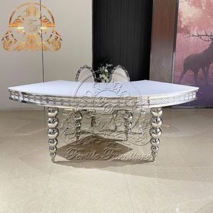 أثاث أحداث فندق أفعواني على شكل حرف S من الفولاذ المقاوم للصدأ ذهبي حديث لحفلات الزفاف - Product Image 3