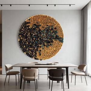 Art mural 3D en <span class=keywords><strong>bois</strong></span> abstrait moderne fait <span class=keywords><strong>à</strong></span> la main, projet hôtelier en gros, œuvre d'art sur toile en papier avec cadre en <span class=keywords><strong>bois</strong></span>, décoration intérieure - Product Image 2