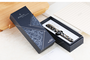 Pluma estilográfica de MoonMan-M300 para adultos y estudiantes, pluma de resina de color dorado, dos colores, para práctica de escritura y negocios - Product Image 6
