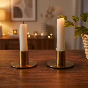Vedela Naturals Iron <b>Candlestick</b> <b>Holder</b> Set <b>Gold</b> Finish Durable Home Decoration - Product Image 5