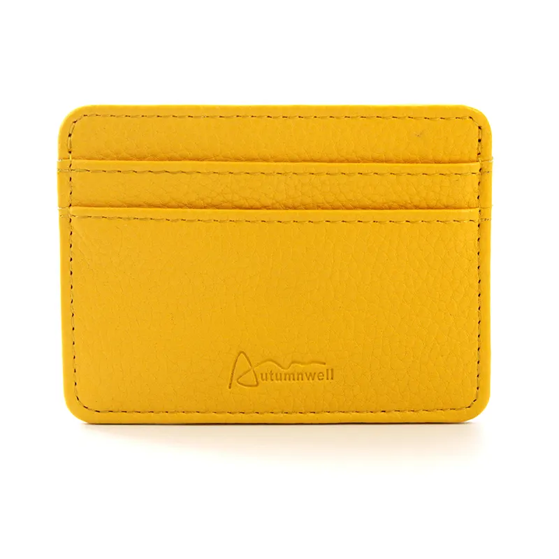 Custom Wallet с Embossed Customer Logo, Simple Slim Card Wallet, Leather Credit Card Holder, Factory OEM