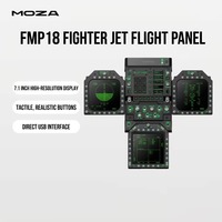 Paquete de Panel de Vuelo MOZA FMP18 con Pantalla IPS Cuadrada, Conexión USB, Panel de Control de Cabina para Simulador de Vuelo MSFS X Plane