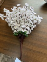 Branche de fleurs de pêcher complète Fleurs artificielles Soie 36 bâtons Bouquet de fleurs de pêcher Fleurs de cerisier artificielles pour mariage