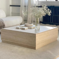 Table basse carrée en travertin naturel minimaliste nordique Mobilier de maison portable au design moderne de luxe pour les petits espaces