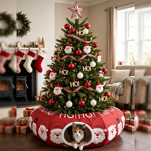 Lit tunnel pliable pour chat sur le thème de Noël, imprimé bonhomme de neige, en flanelle douce, cachette pour <span class=keywords><strong>chaton</strong></span>, idéal pour le jeu autonome - Product Image 1