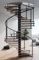 Kit d'escalier en colimaçon circulaire moderne préfabriqué, gain de place, design écologique, décoratif, extérieur, acier blanc