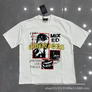 Cross-border New Collection European American Streetwear <strong>Brand</strong> MIXED EMOTIONvintage Urban <strong>Rock</strong> Round-neck 100% Cotton - Product Image 4