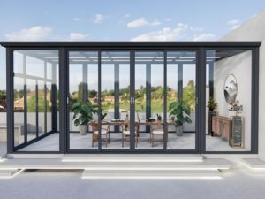Chine Fabricant Aluminium Sunrooms Maisons en verre Jardin d'hiver pour Villas Toit terrasse résident - Product Image 4