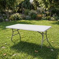 Tennis de Table pliante en plastique blanc, rectangulaire, en Hdpe, blanc, pour Restaurant, pour restauration, événement, mariage, 6 pieds