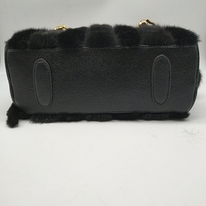 Borsa di Lusso in Vera Pelliccia di Coda di Visone, Borsa a Mano in Pelliccia di Visone per Donna, Borsa a Tracolla di Design con Manico Superiore - Product Image 6