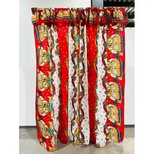 Rideaux en toile de Noël 1,90 m x 2,50 m, motif poinsettia rouge, décoration de fêtes - Product Image 6